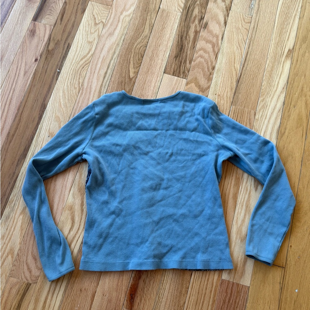 re:named Ribbed Blue Top - Picture 6 of 7